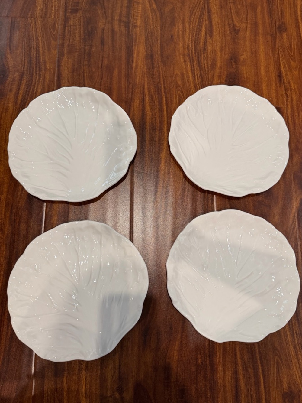 8.75" Stoneware Radicchio Salad Plate White - Threshold set of 4
